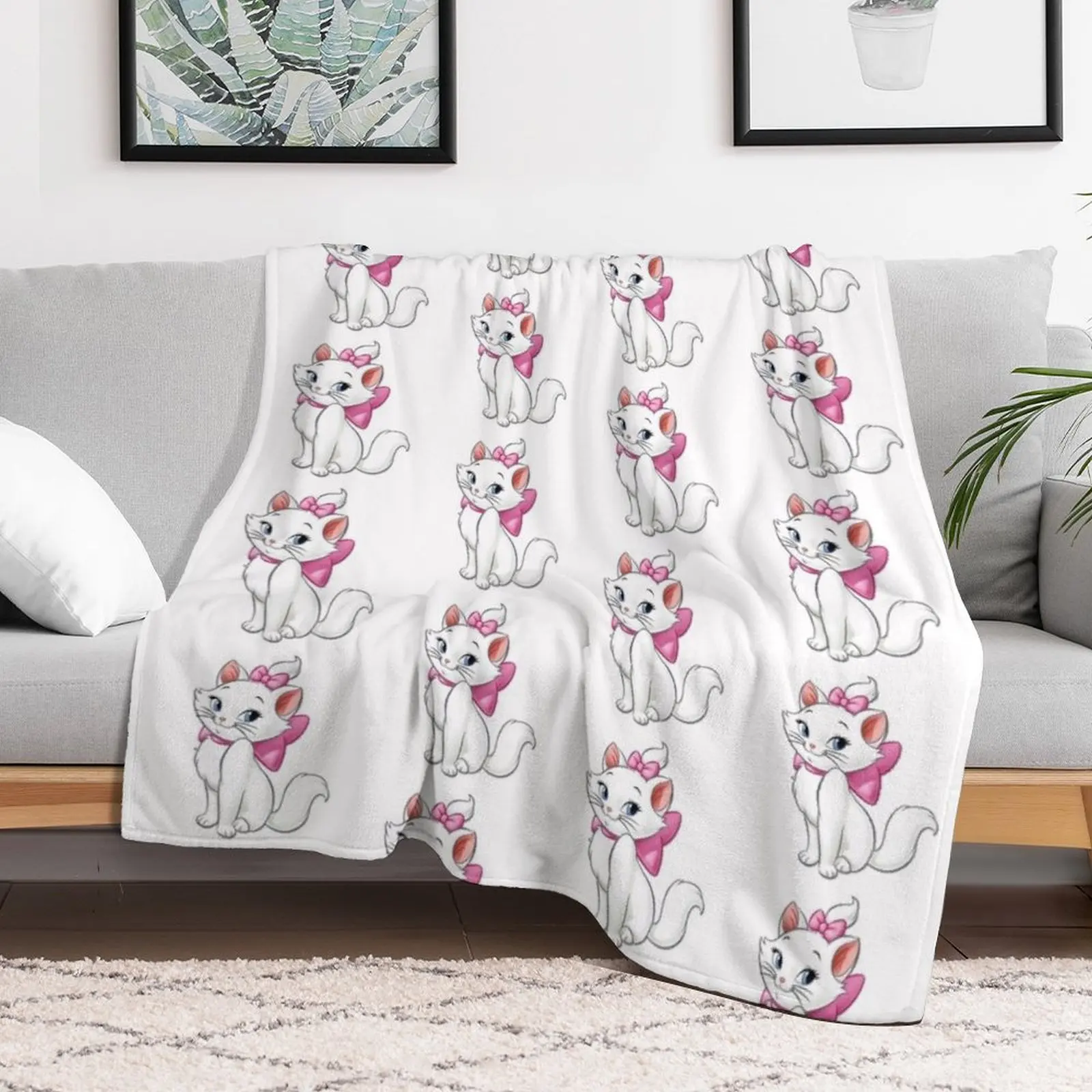 Aristocats Marie 2 Throw Blanket Giant Sofa Cute Picnic Shaggy Blankets