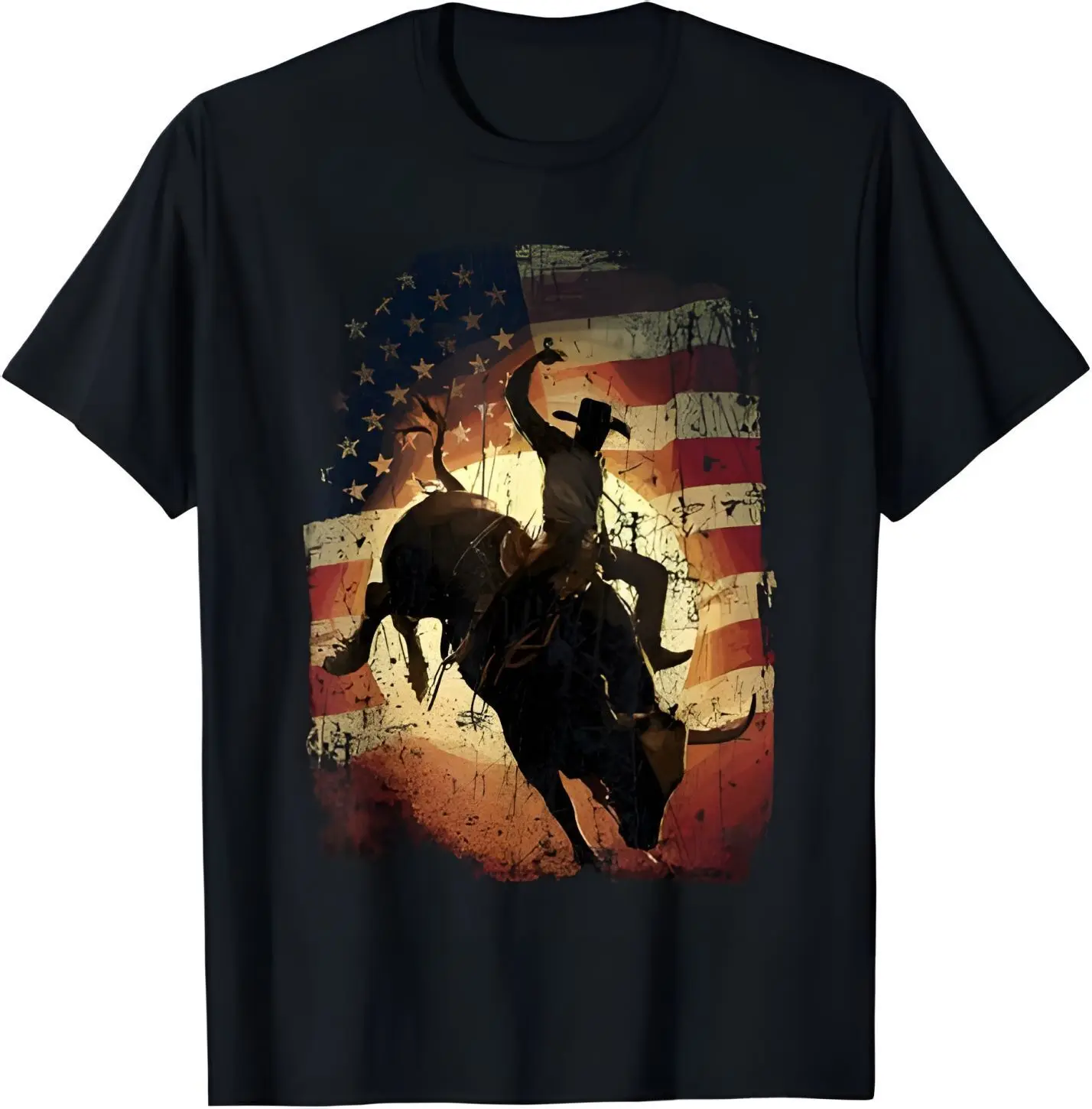 

Rodeo Bull Rider Patriotic Cowboy Print Short sleeve T-Shirt