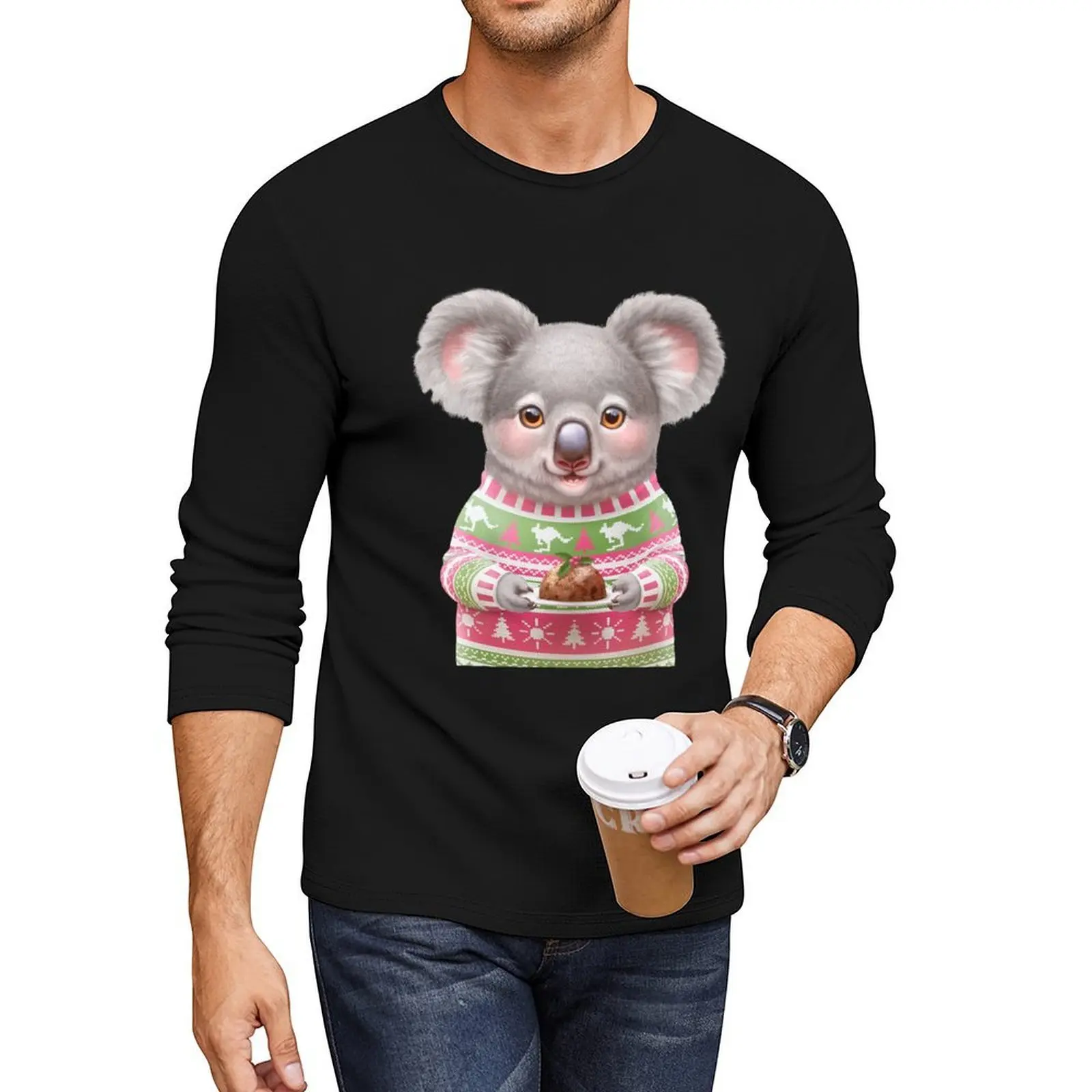 

Australian Christmas Koala Long T-Shirt shirts graphic tees custom t shirts design your own aesthetic clothes tshirts for men