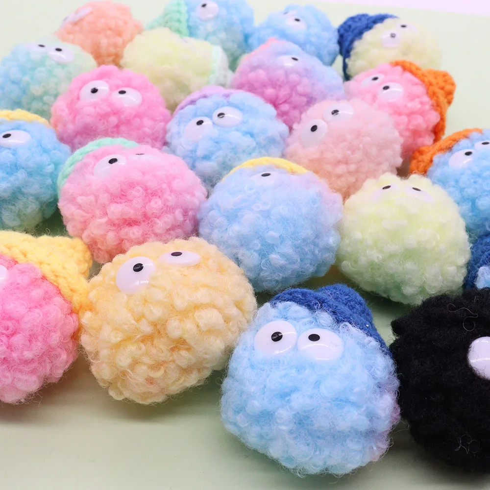 1Pcs Random Color Cotton Ball Lovely Boys Girls Charm Fashion Shoe Button Accessories Fit Backpack Party Gifts