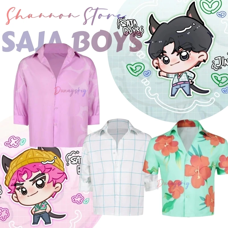 

Аниме Kpop Demon Косплей Saja Boys Suda Pop Рубашка с цифровым принтом Костюм Jinu Abby Summer Kawaii Jirai Kei Хэллоуин Вечеринка