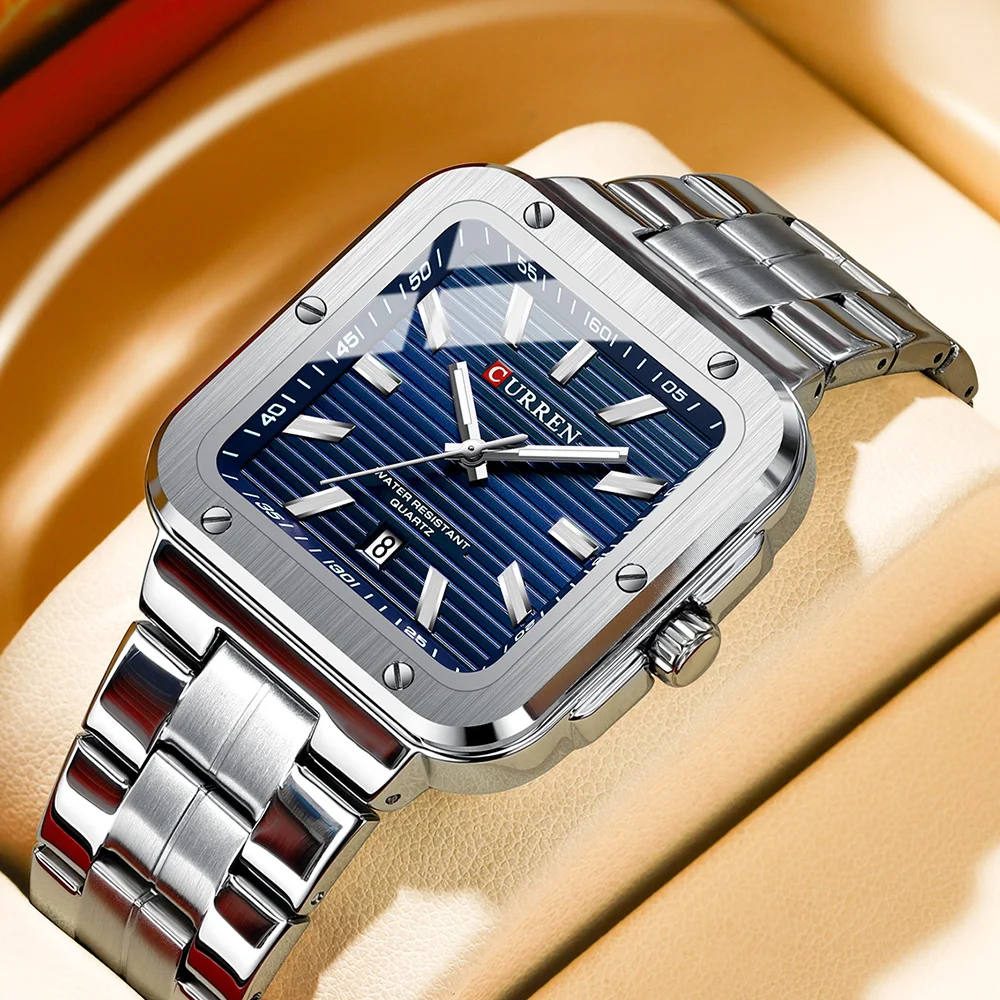 2025 New CURREN Men Watches Fashion Analog Stainless Steel Quartz Waterproof Watches,Gift for Men.
