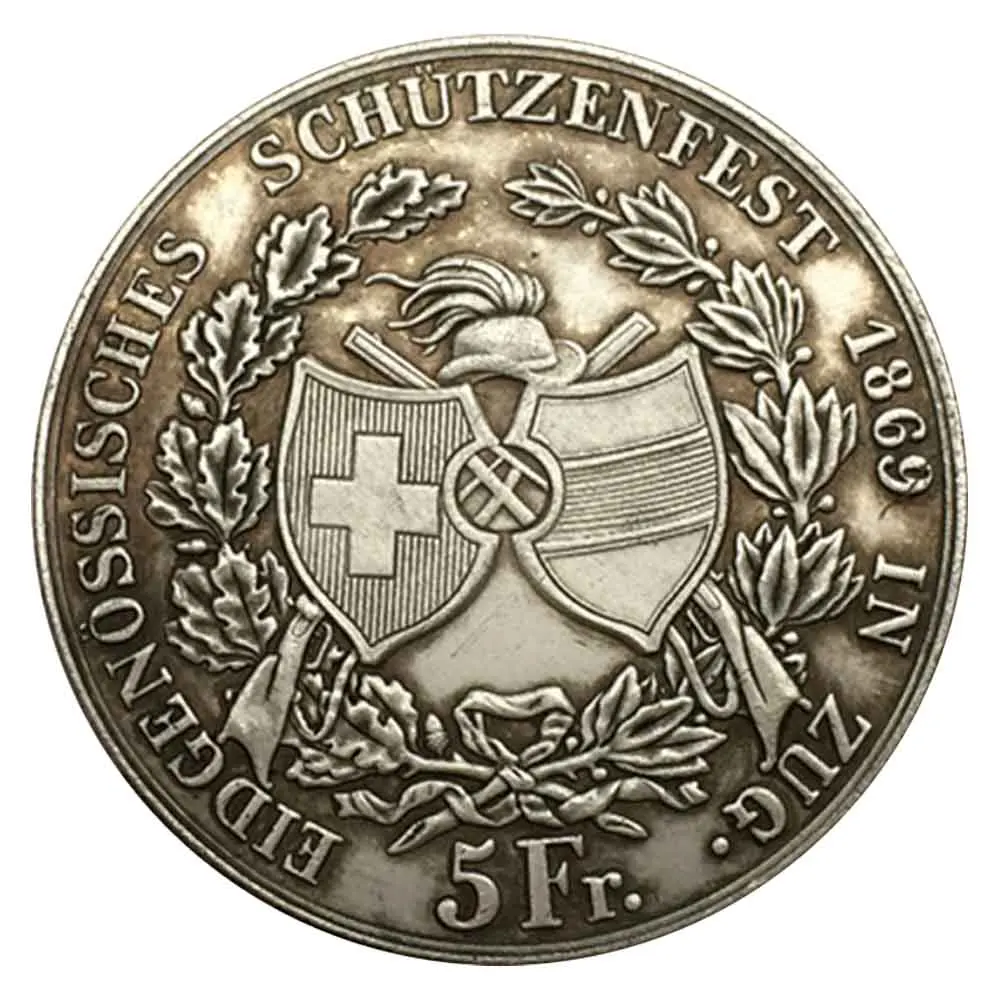 Luxury 1869 Switzerland Knight Fun Couple Art Coin/Nightclub Decision Coin/Good Luck Commemorative Pocket Coin+Gift Bag