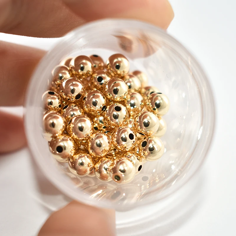 Echte 14K Goldfilled Runde Nahtlose Perlen Goldperlen für Schmuckherstellung Handgemachtes DIY-Zubehör Gold-Schmuckkomponenten Saatperlen – Detail 8