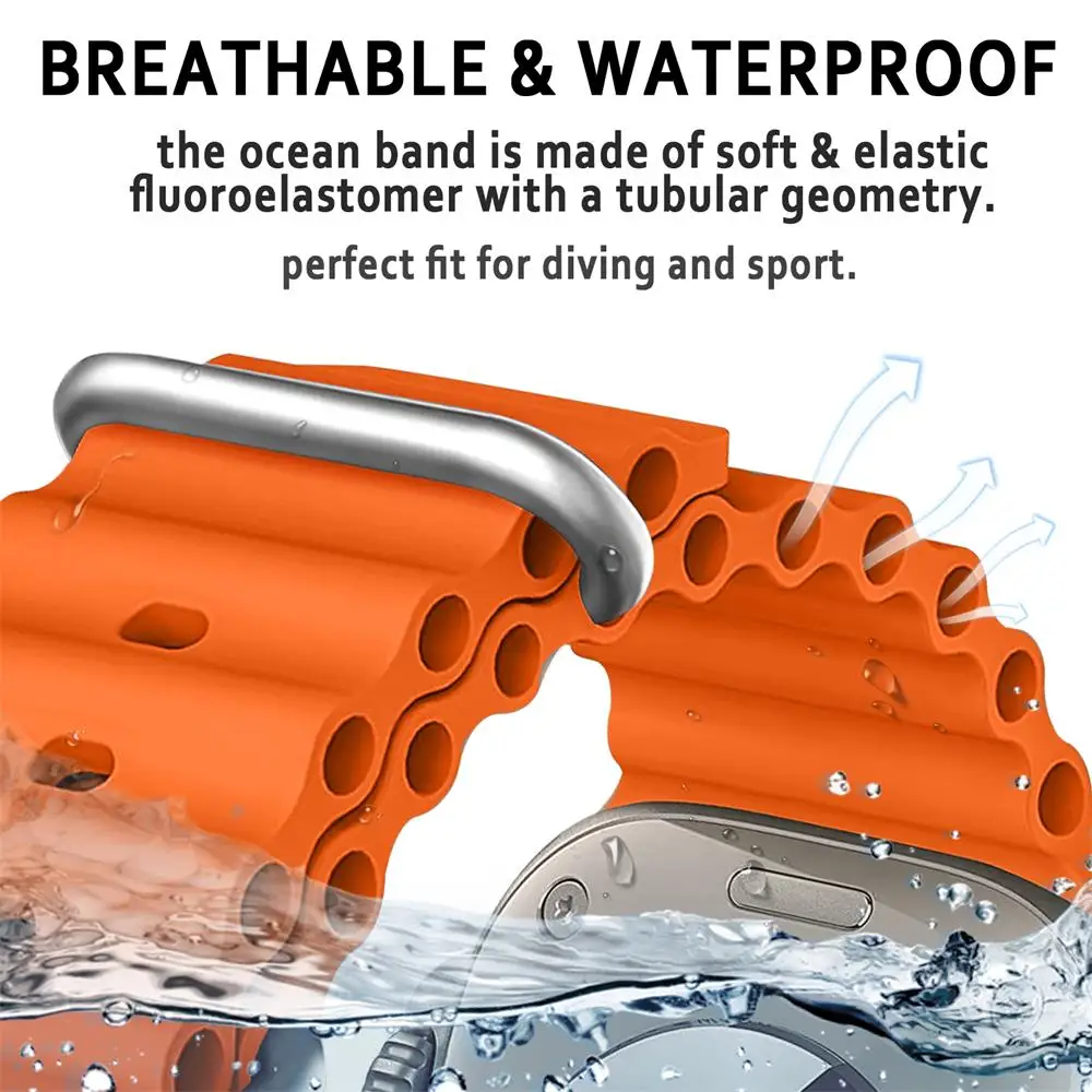 Ремешок силиконовый для часов Ocean, спортивный браслет для Samsung Galaxy Watch 7 Ultra 47 мм, 20/22 мм, 44 мм 40 мм