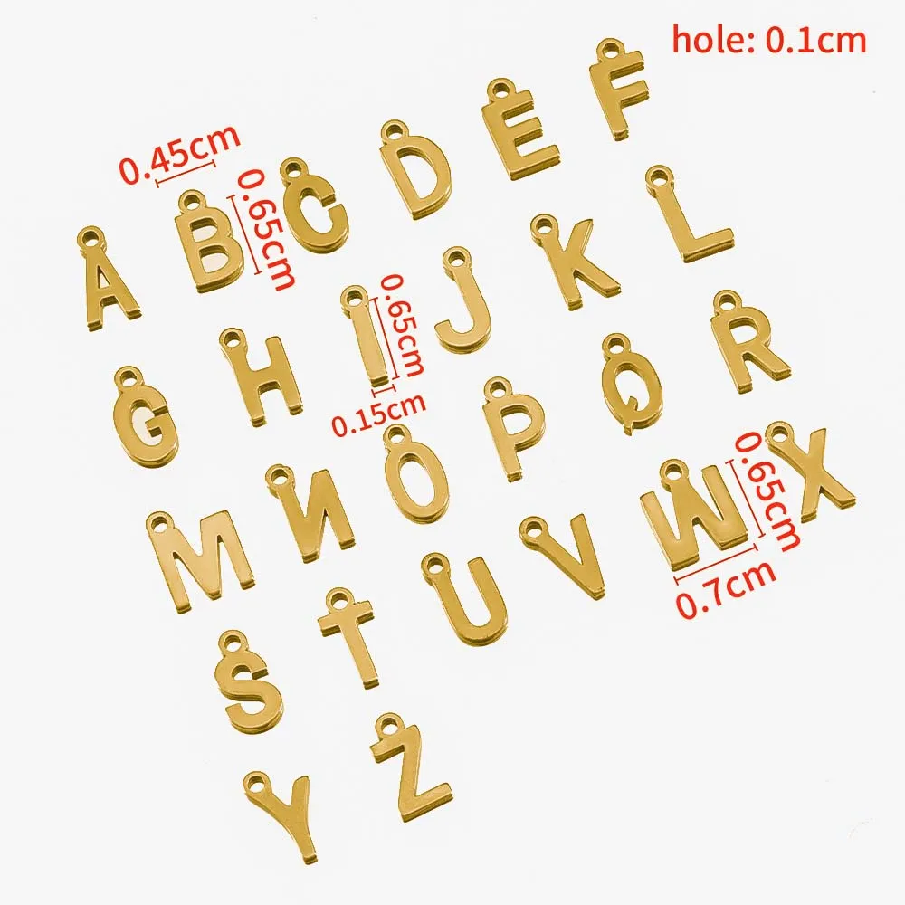 50pcs Mini A to Z Initial Charms Random Alphabet Pendants Stainless Steel Letter Charms DIY Earrings Necklaces Jewelry Making