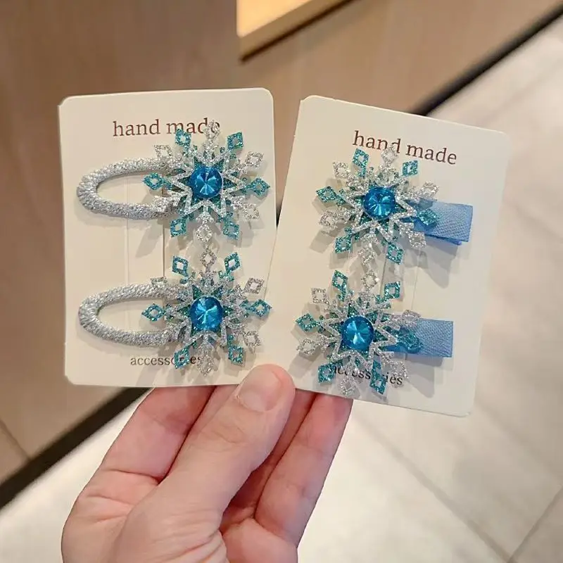 

2 Pcs Ladies' Hair Clips Set Snowflake Creative Funny Versatile Hair Pins Headwear High-quality Luxury Brand Hair Accessories