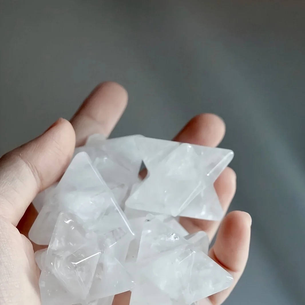 1pc High-Quality Energy Shield Merkaba Crystal Surprise Niche Creative Palm Stone Meditation Stone crystals and stones healing