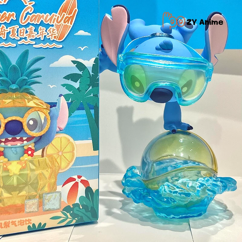 Disney Stitch Summer Carnival Series Mysterious Box Figure Anime Character Desktop Car Ornaments Surprise Blind Box Holiday Gift