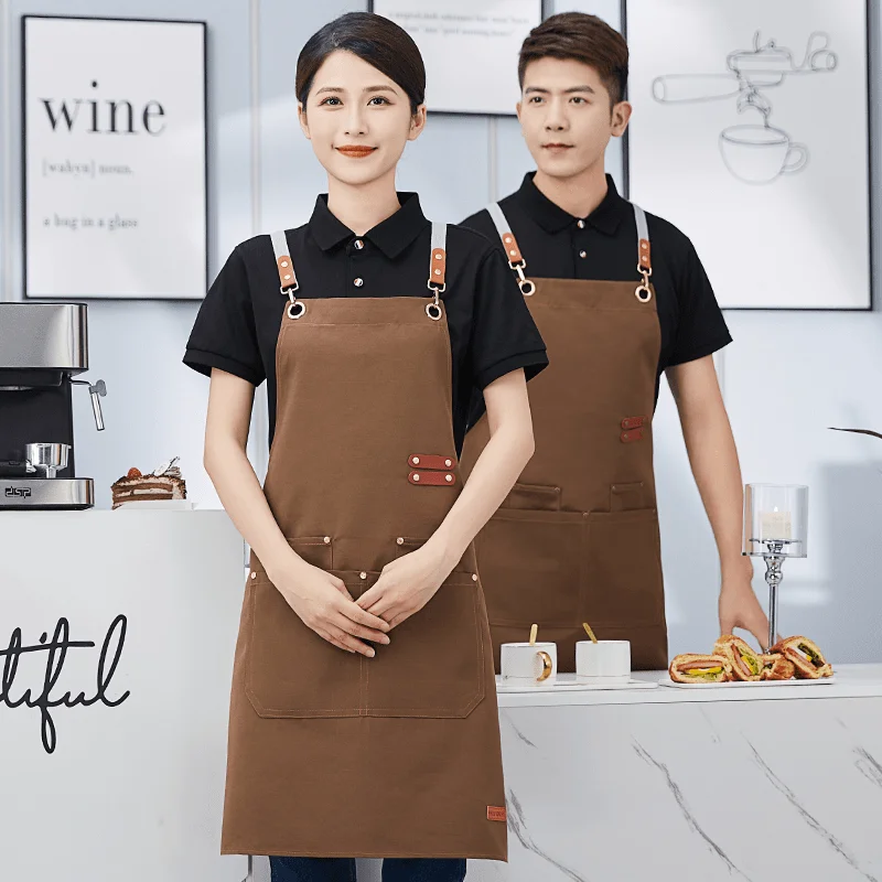 Customized your logo new fashion casual men and women canvas apron