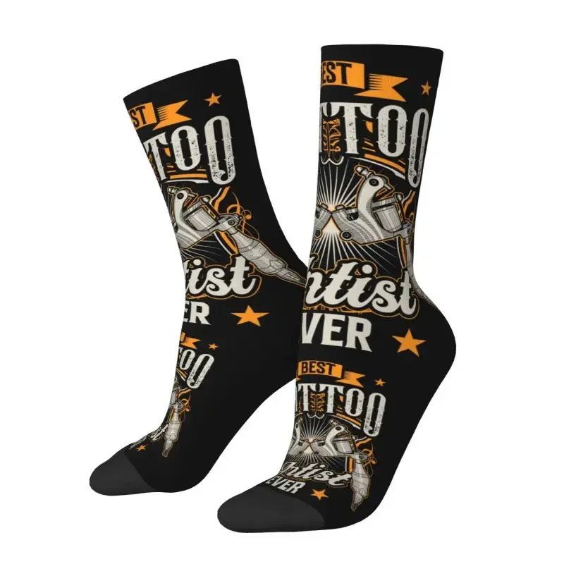 Tattooists Best Tattoo Artist Ever Dress Sock Mens Women Males Breathable Funny Novelty Tattoo Experts Crew Socks