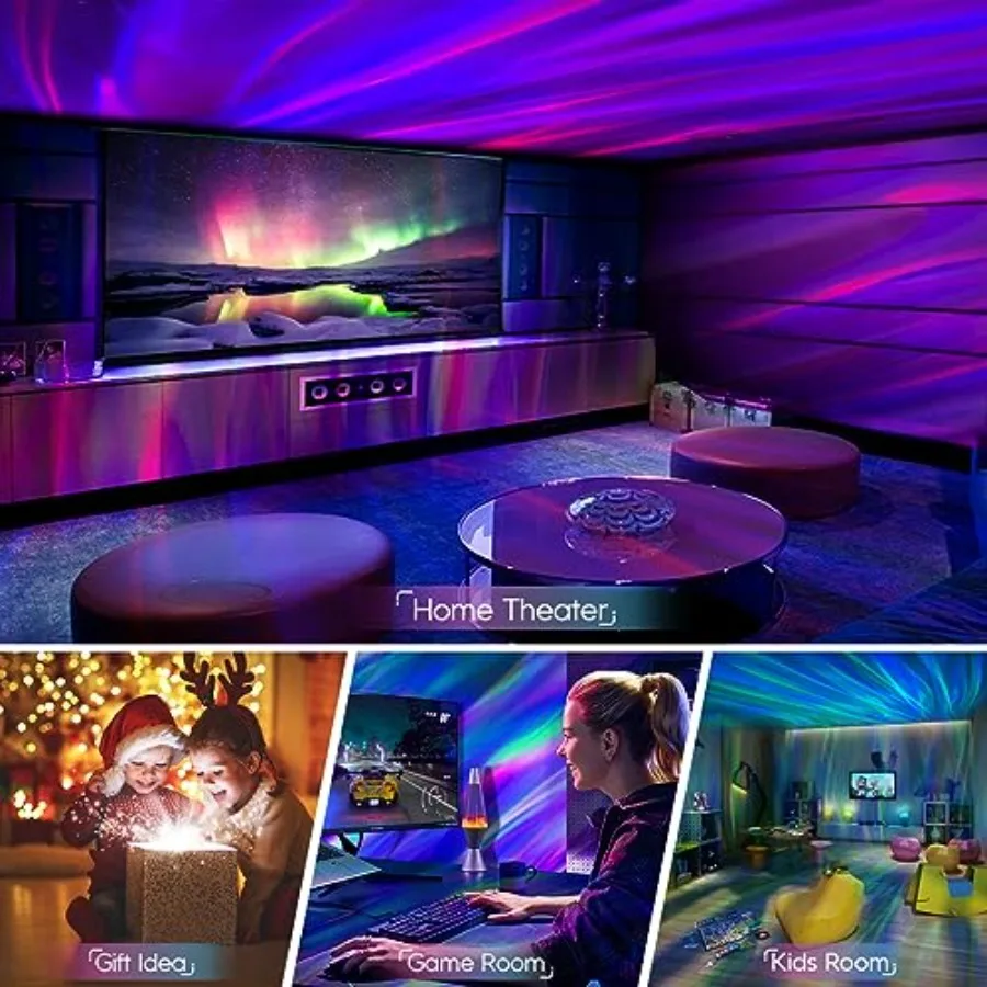 Astronaut Galaxy Northern Lights Star Projector Night Light 33 Lighting Effects, Color Changing Light, Sound Activated, 1/2H Ti