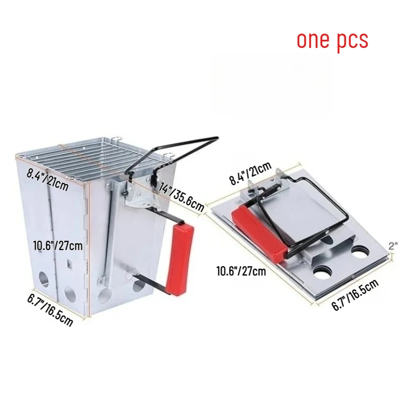 

1PCS Collapsible Camping Grill & Chimney Starter for Outdoor Patio Camping Quick Ignition Foldable Charcoal Chimney Starter Iron