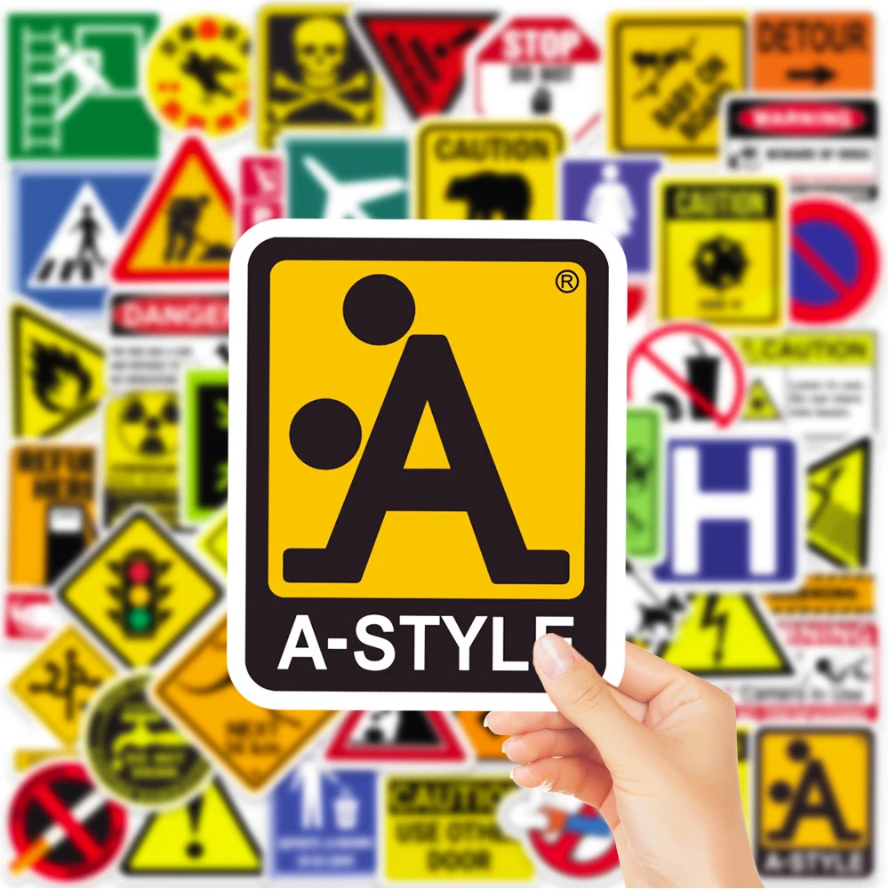 10/30/50PCS Warning Sign Stickers No Smoking Danger Stop Decals Funny Collection Decoration DIY Wall Fridge Suitcase Notebook