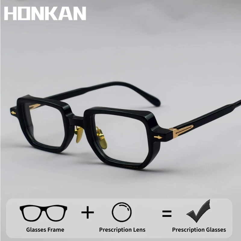 

Retro Thick Rectangle Acetate Glasses Frame Fashion Trend Reading Glasses Optical Eyeglasses for Men Prescription Eyewear Women