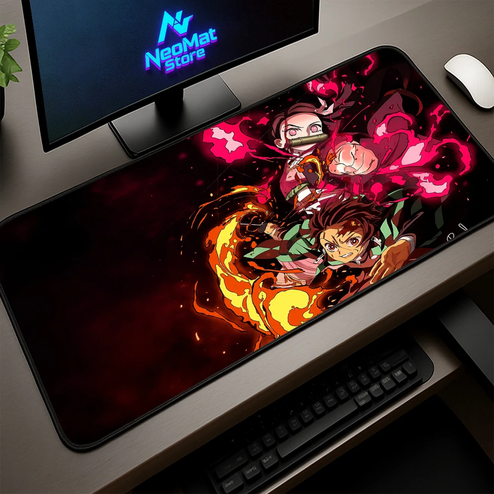 

Mausepad 900x400 Rubber Pad Deskmat Non Slip Keyboard Anime Setup Decoration Table Mat for Gamer Tanjiro Nezuko Demon Slayer
