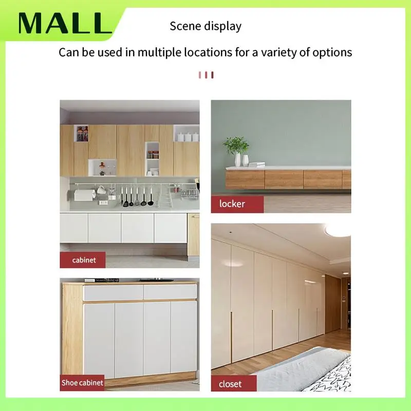 MALL 4er-Pack Einmagnet-Schrank mit Schnappverschluss, unsichtbarer Möbeltür-Rebounder, Schrank, Kleiderschrank, Türschließer, langlebig, einfach zu bedienen, Weiß