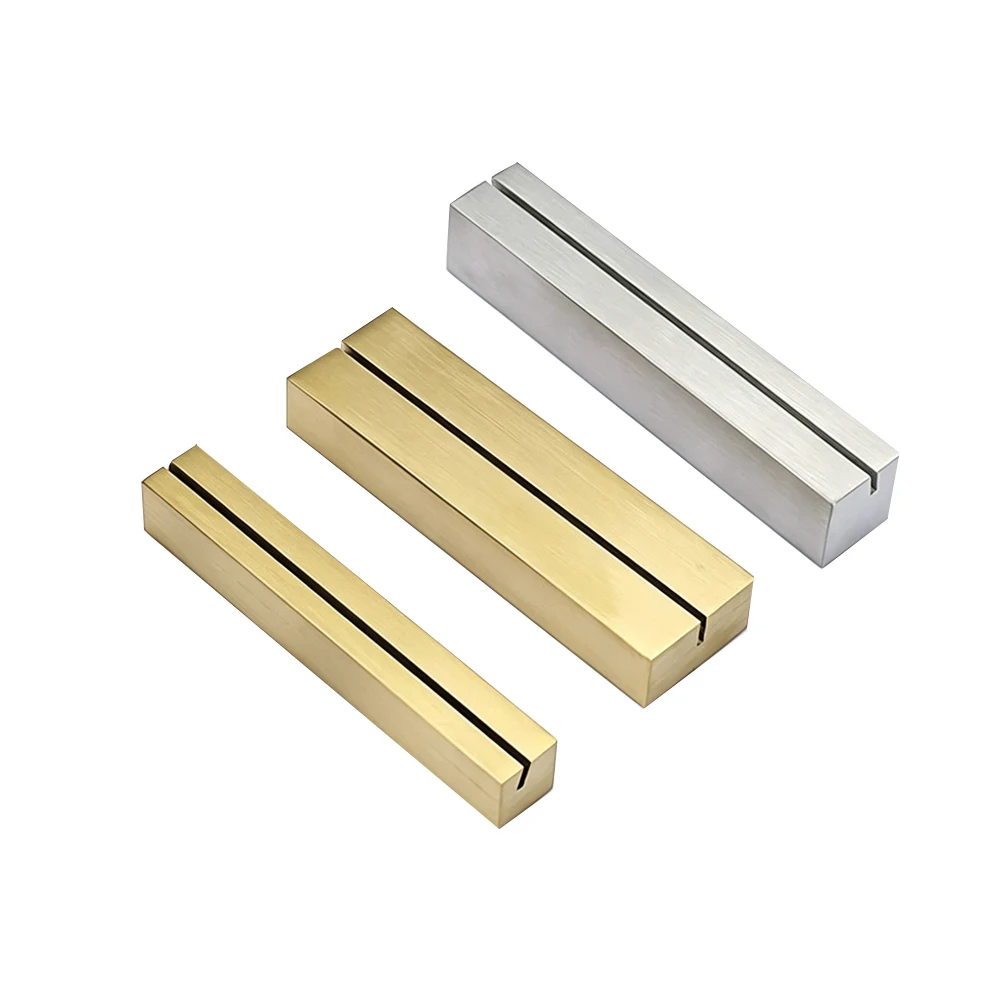 Golded Brass Card Holder Picture Clamp for Table Decor Brass Pric Tag Clip Wedding Party Name Number Picture Display Stand Block