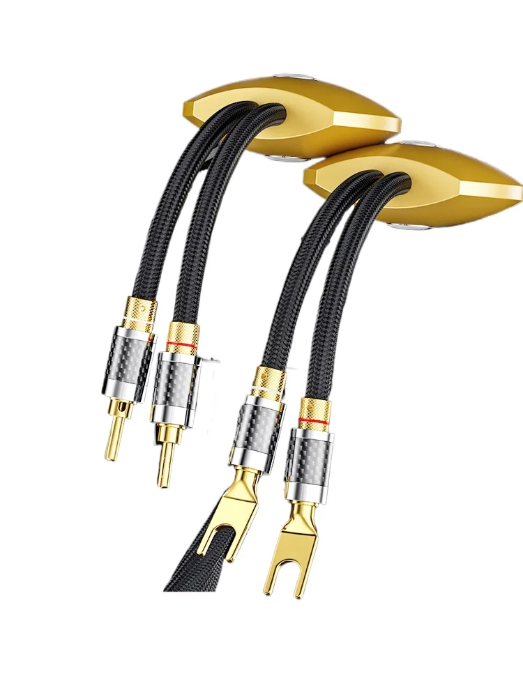 GT-900PRO sterling silver 4N power amplifier 4 square U plug banana head audio cable HIFI audiophile speaker cable