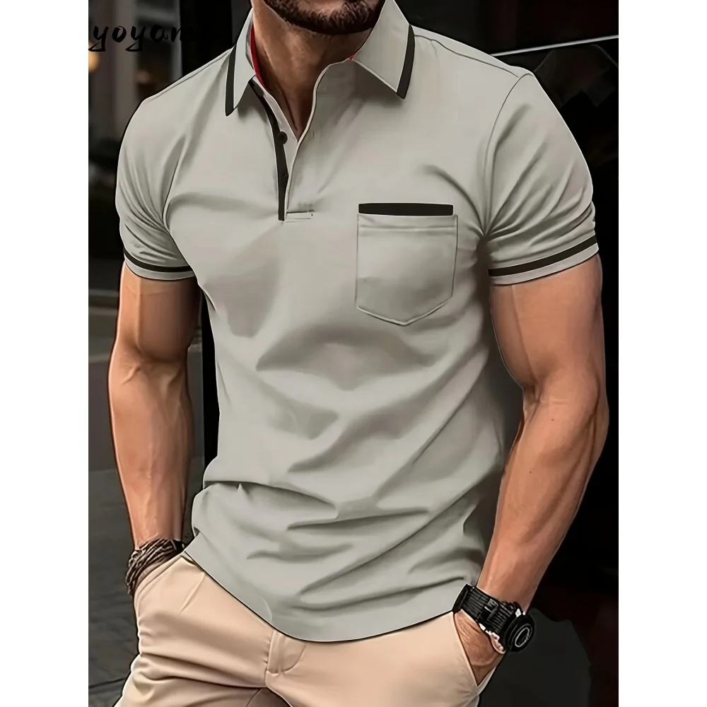 

Summer Men's Polo Shirt Fashionable Breathable Men's Top Trendy Versatile Men's Polo Short Sleeved Simple Casual Men's Clothing