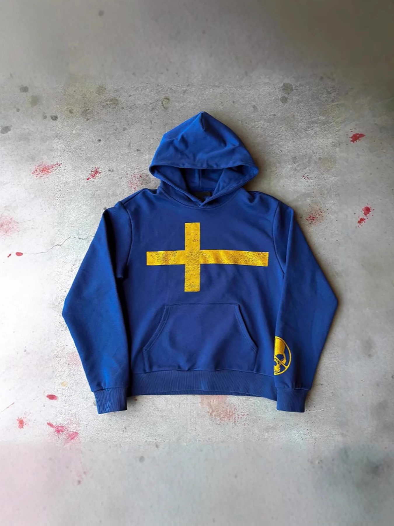 2025年新作プルオーバージャケット、ユニセックスプリントスウェットシャツ、フード付きレトロトレンド、ゆったりとした万能トップス