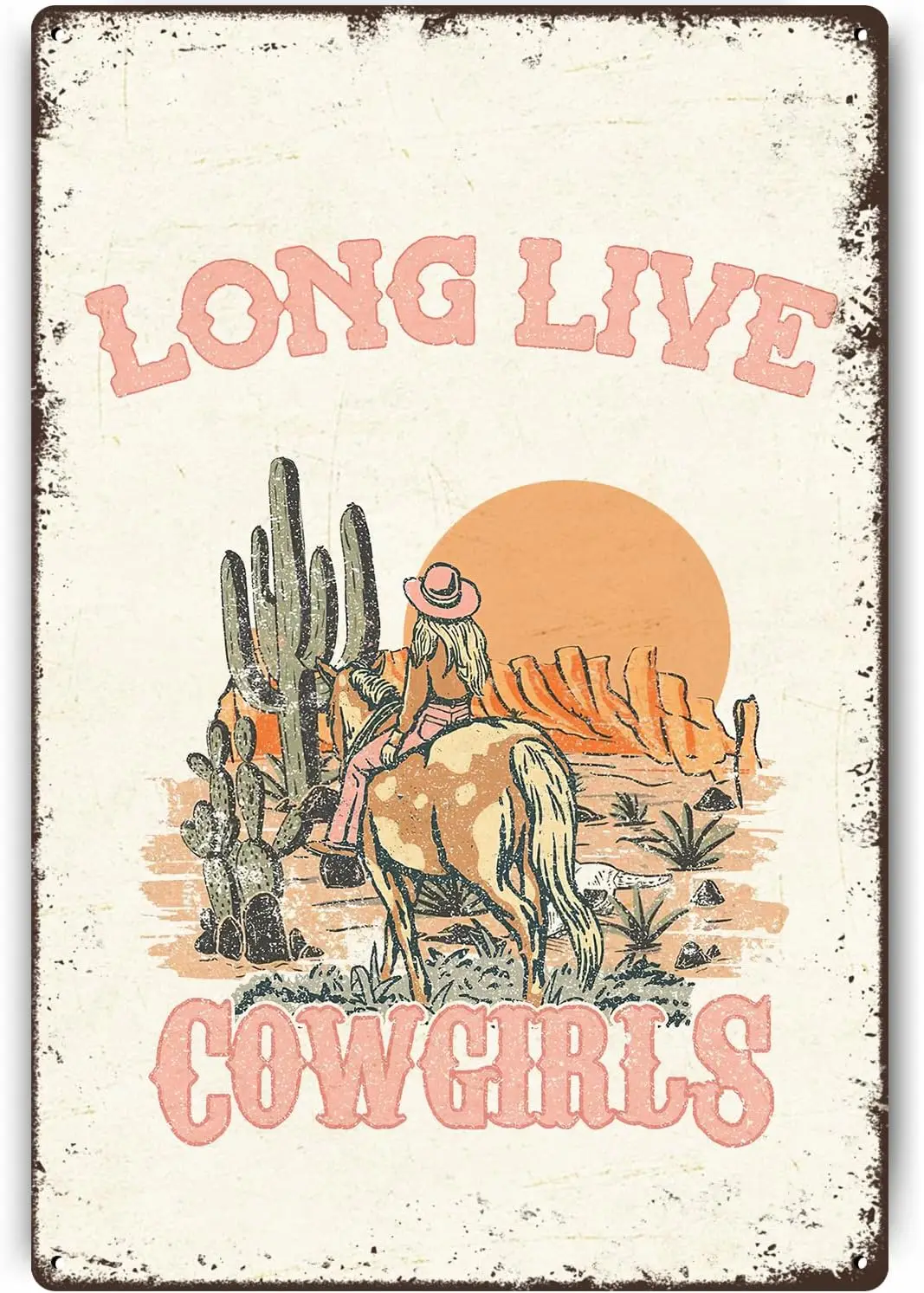 Znzd Long Live Cowgirls Room Decor,Western Art, Tin Signs Vintage,Western Long Live Cowgirls Tin Signs Art 12×18,Cowgirl Decor f