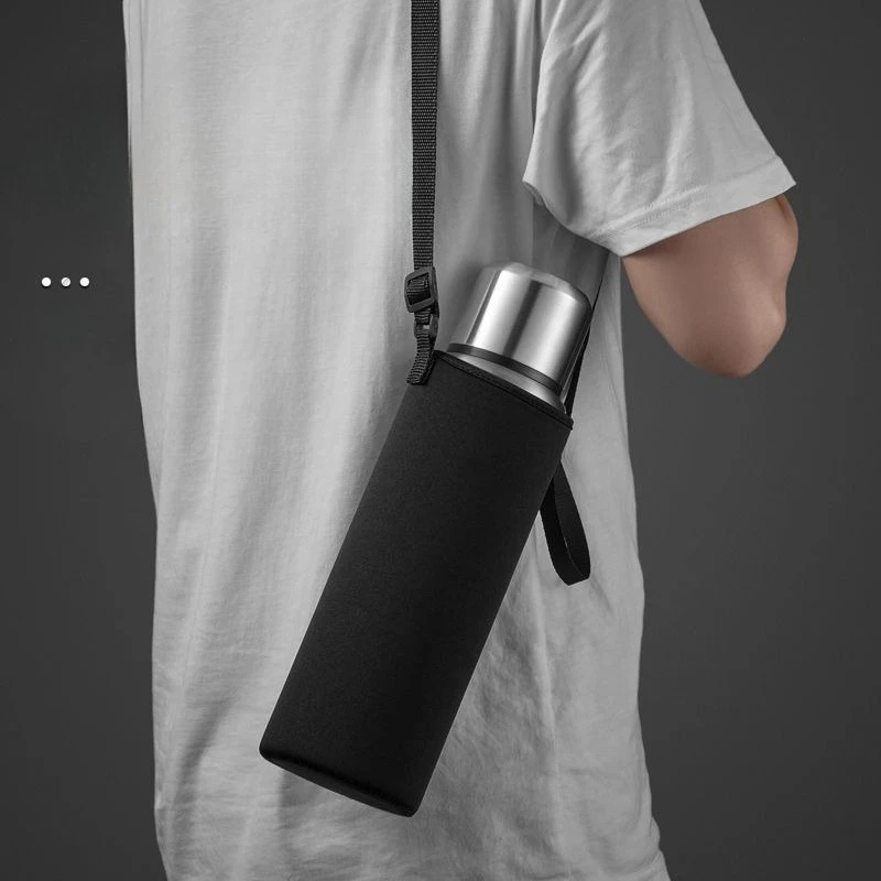 1PC 18/36/64oz Penutup Cangkir Berinsulasi Bahan Diving Anti Jatuh untuk Anak Sekolah, Genggam, Portabel untuk Mobil, Musim Dingin, Luar Ruangan, Model Selempang