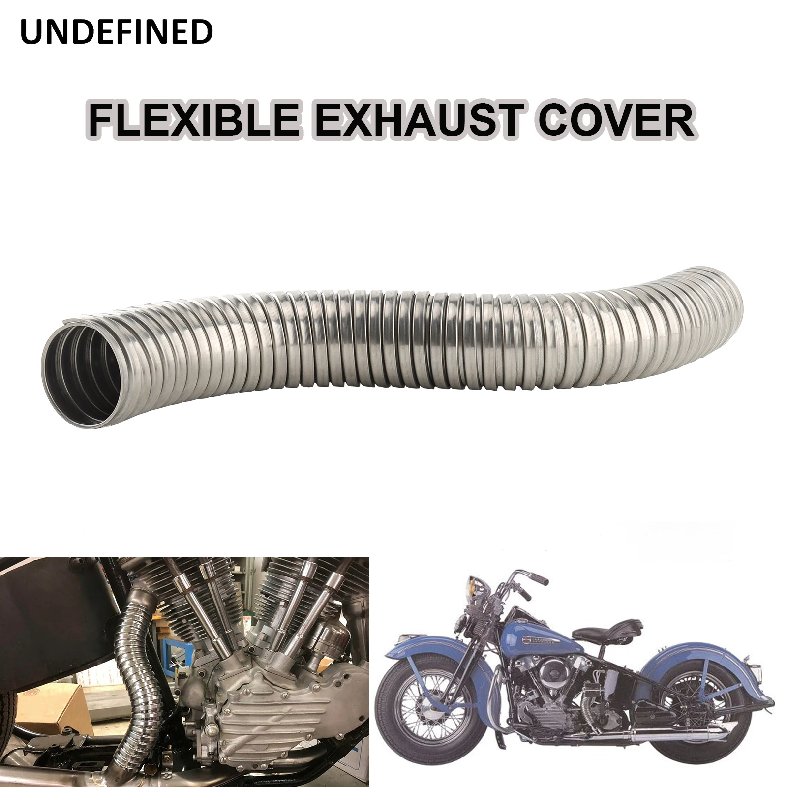 Motorcycle Flexible Exhaust Heat Shield Muffler Pipe Protector Cover For Harley Knucklehead Panhead FL 1941-1969 EL 1936-1940