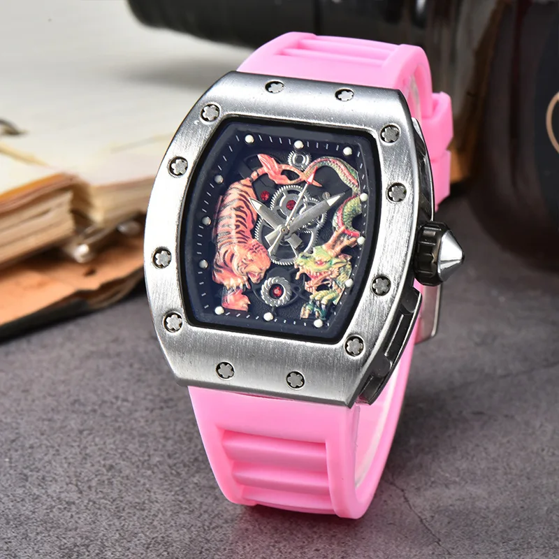 New Men Wrist Watch Skeleton Luxury Quartz Chronograph Waterproof Fashion Luminous Watches for Men Woman