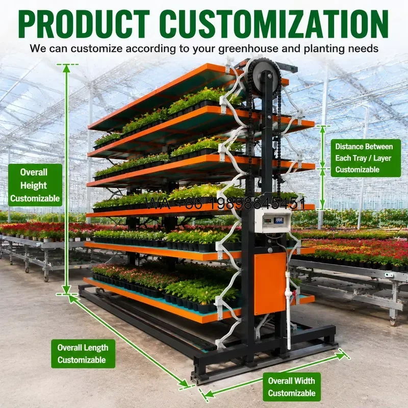 Wmwmnu for Space Saving Vertical Rotating Seedbed Automatic ABS Tray Ebb And Flow Growing Table Greenhouse Hydroponic System