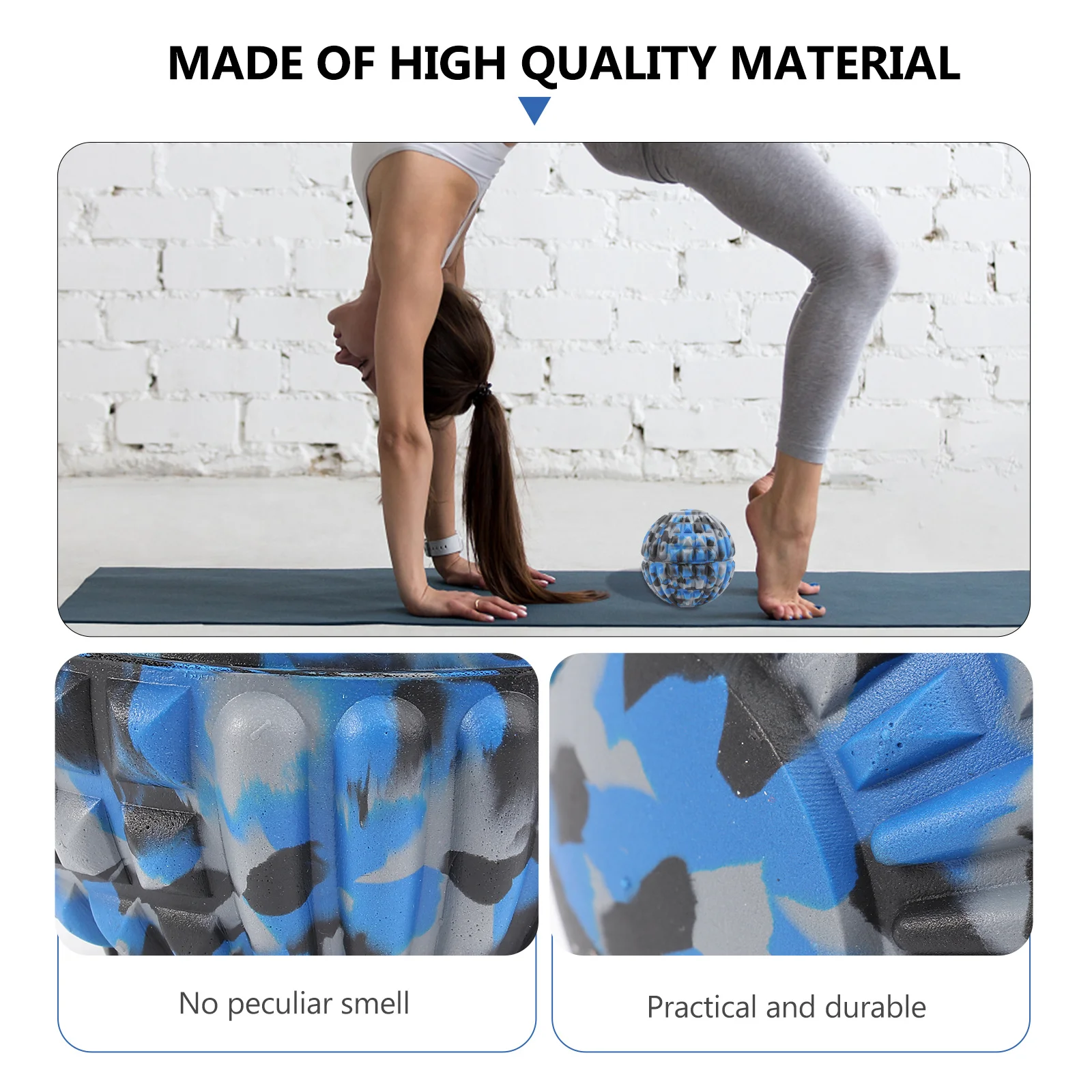 

Foot Plantar Blue Stripe Eva Extra-Firm Roller For Yoga Pilates Running Training Massage Ball Foot Massage Ball Fitness