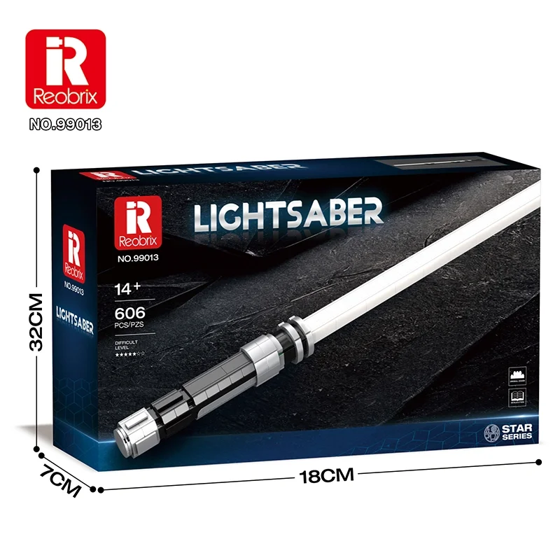 Creative Famous Model White Lightsaber 606pcs Building Block Model for Collectors Kids Christmas Gift