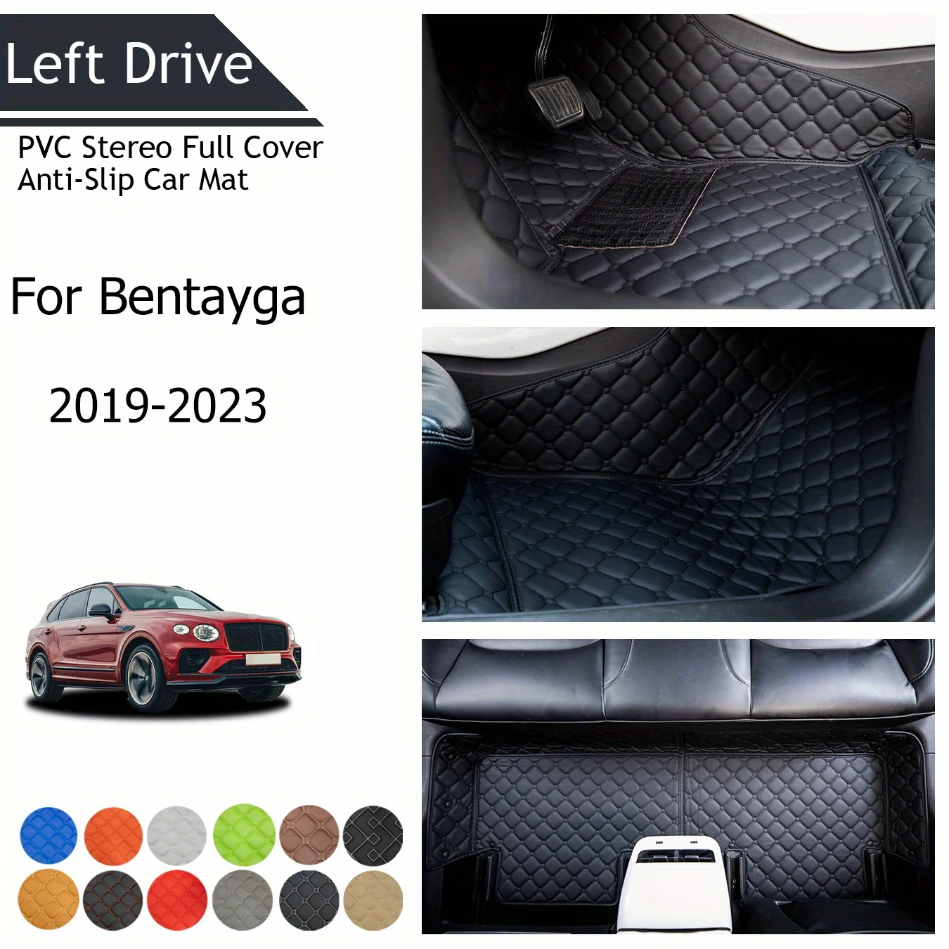 

TEGART 【LHD】For Bentley For Bentayga 2019-2023 Three Layer PVC Stereo Full Cover Anti-Slip Car Mats Floor Car Accessories