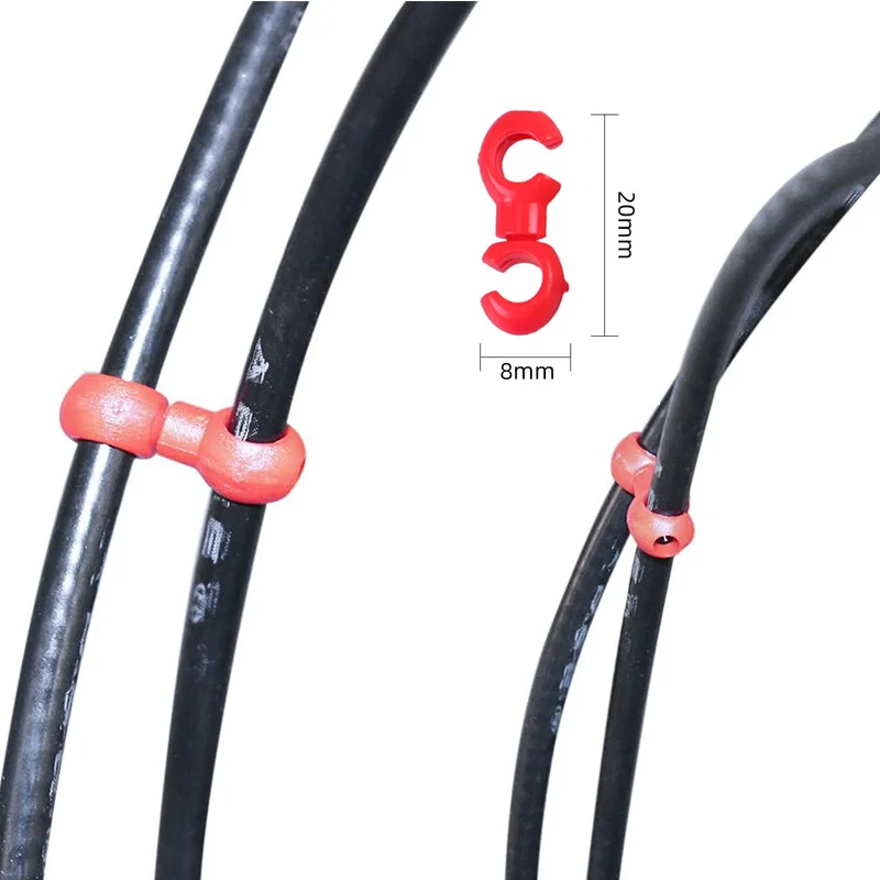 10/20PCS Bike Cable Clips Rotating S Hook Brake Gear Housing Guide Buckles for MTB Bicycle Cable Management
