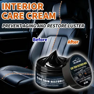 Car Plastic Restorer & Gloss Enhancer – Automotive Leather & Panel Renewal Wax Coating Polishing Agent for Restoring Black Gloss