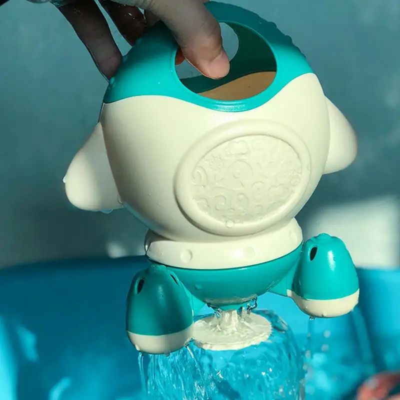 Juguete de bañera giratorio de dibujos animados para niños y niñas, juguete de baño de cohete rociador de agua, divertido juguete de agua para niños pequeños, juguetes de bañera de verano