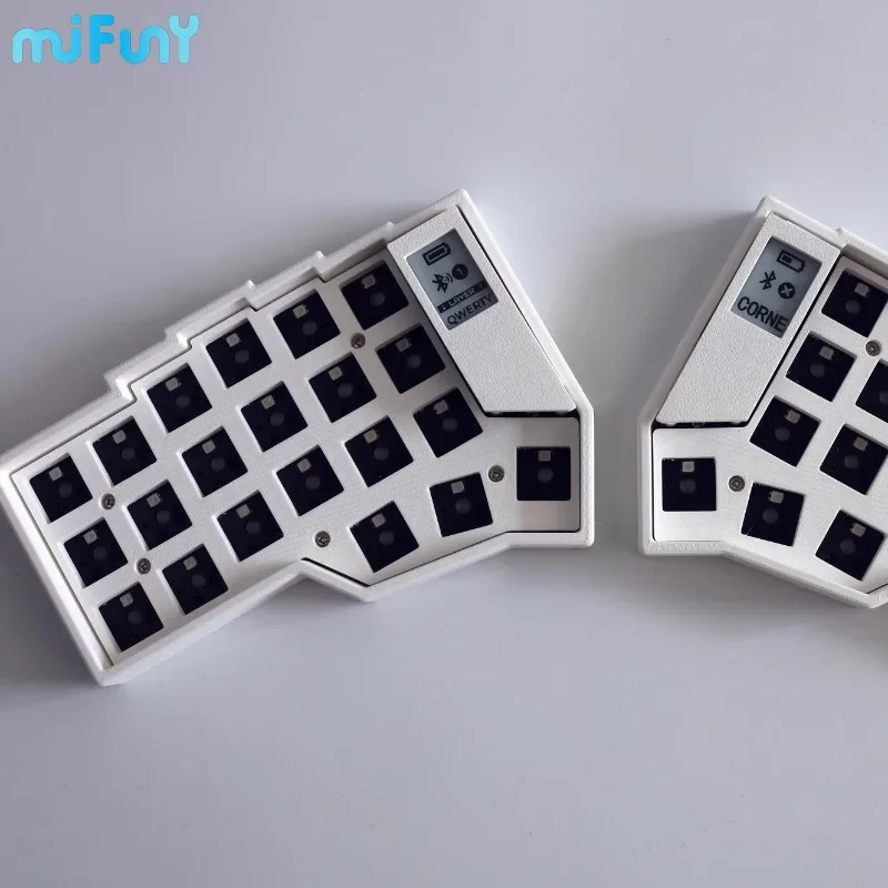 MiFuny CORNE Wireless Split Keyboard PCB Open Source Adaptable Ink Screen ZMK Solution RGB Bluetooth Custom Mechanical Keyboard