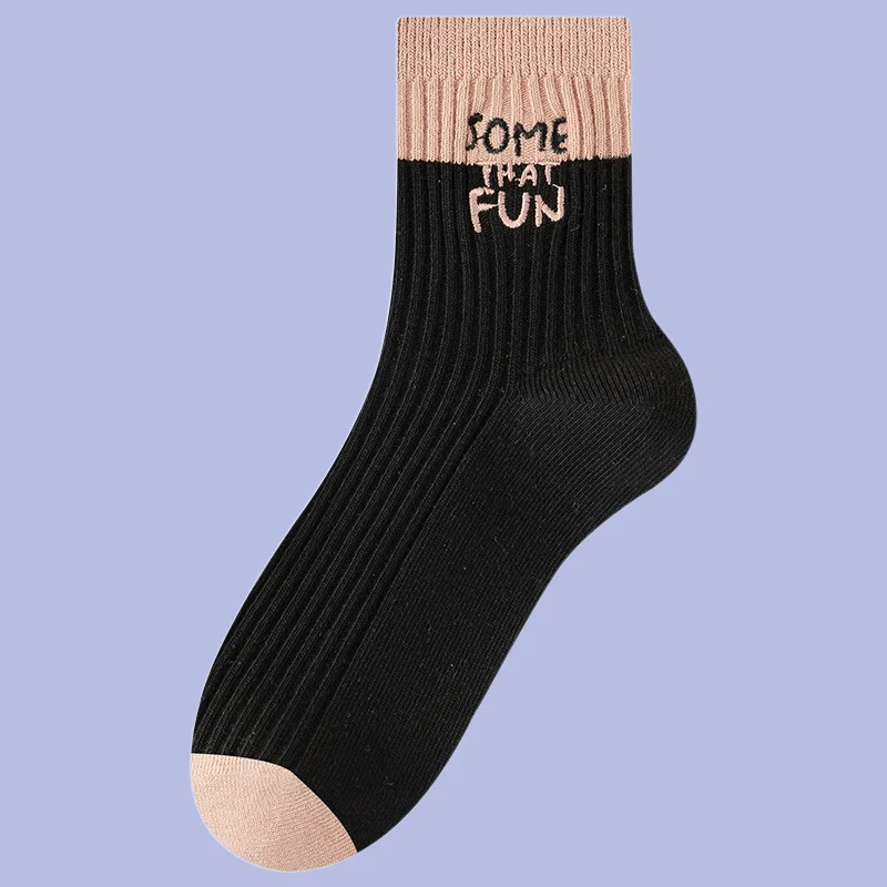 5/10 Paar neue Ins trend ige atmungsaktive lange Socken vertikale Streifen Farbe passend Frauen Herbst und Winter Mittel rohr Casual Socken