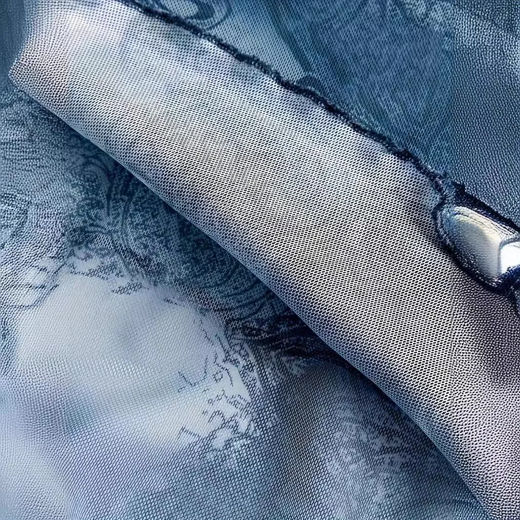 マーメイドタイダイプリーツサスペンダーイレギュラーヘムレースアップビーズ付きホルターネックバンドゥトップガール