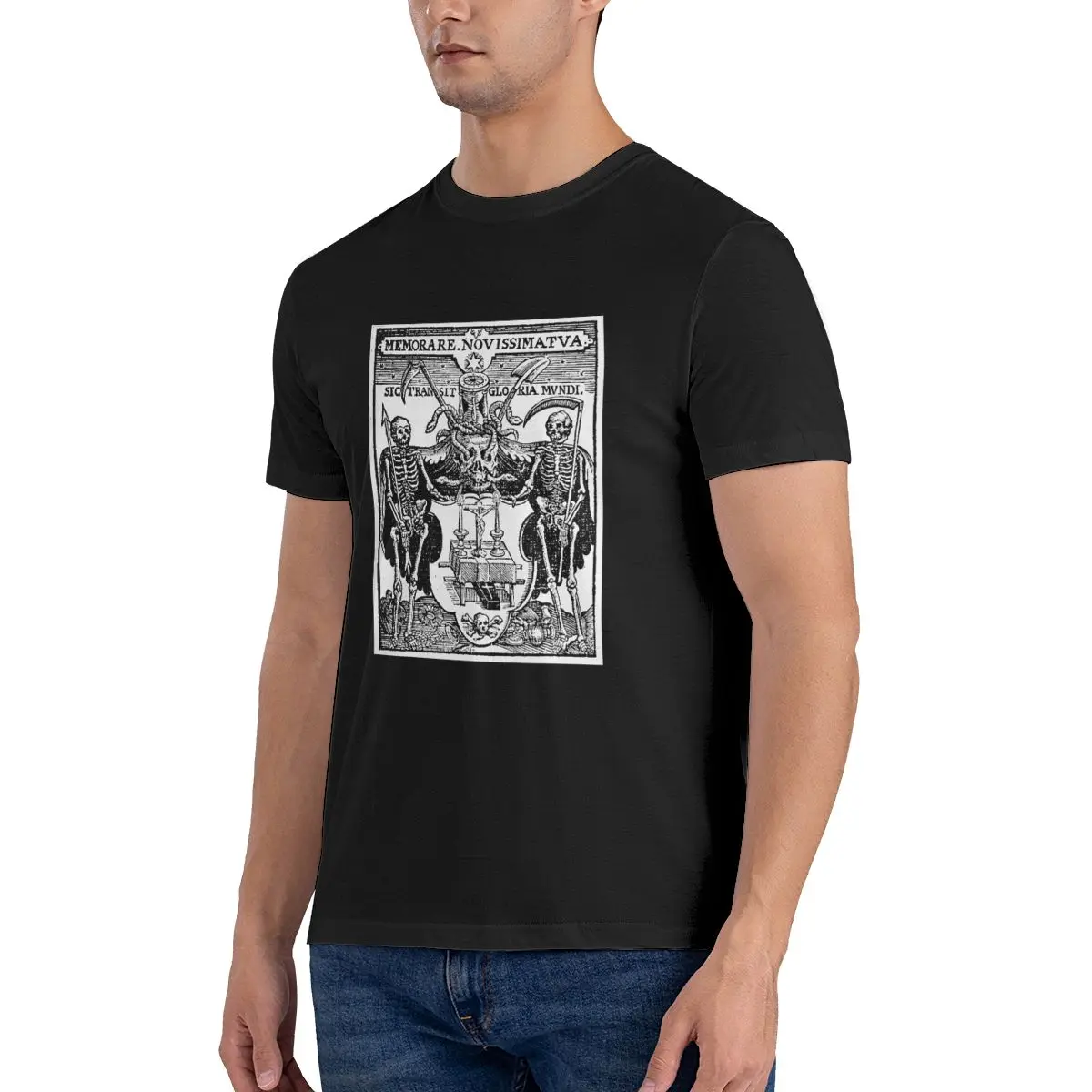 Memento Mori Danse Macabre Dance Of Death Occult Skull Gothic Remember T-shirt Tee Shirt Daily Streetwear