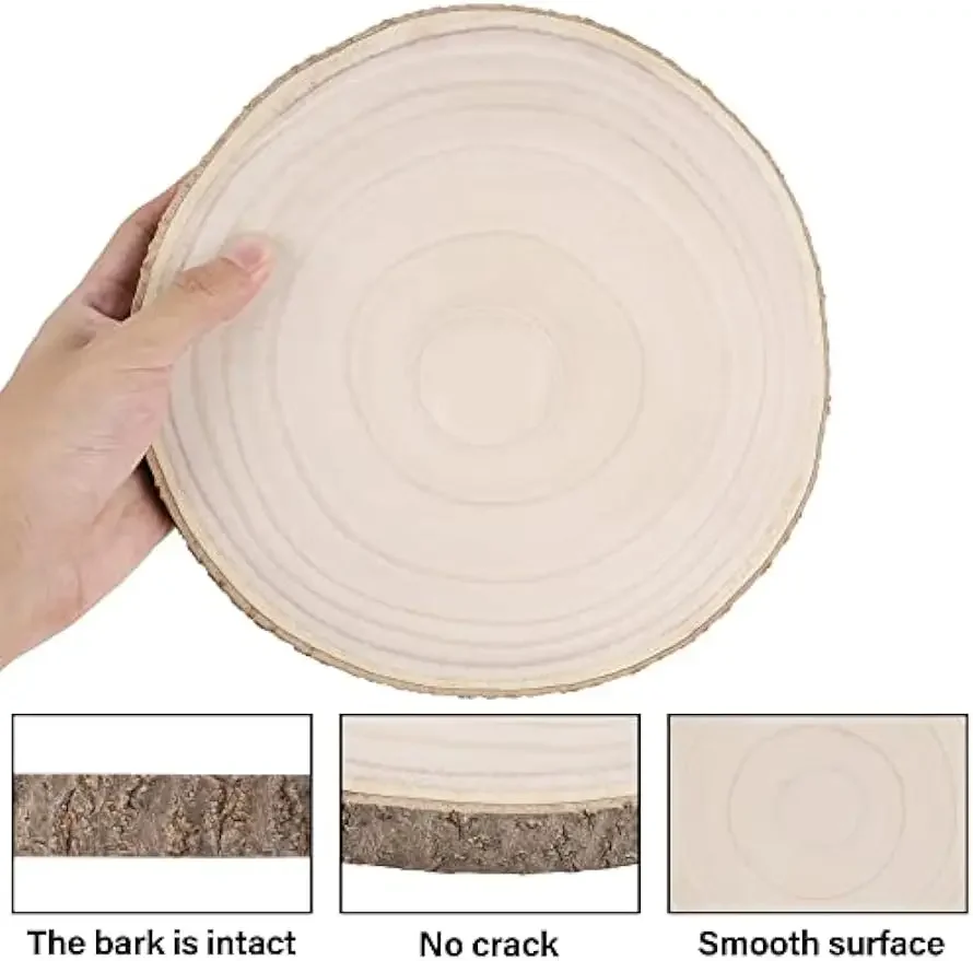 1/3 Pcs Large Natural Wood Slices 0.6-2.7 Inches Unfinished Wood Centerpieces for Tables DIY Round Wooden Crafts Wedding Party