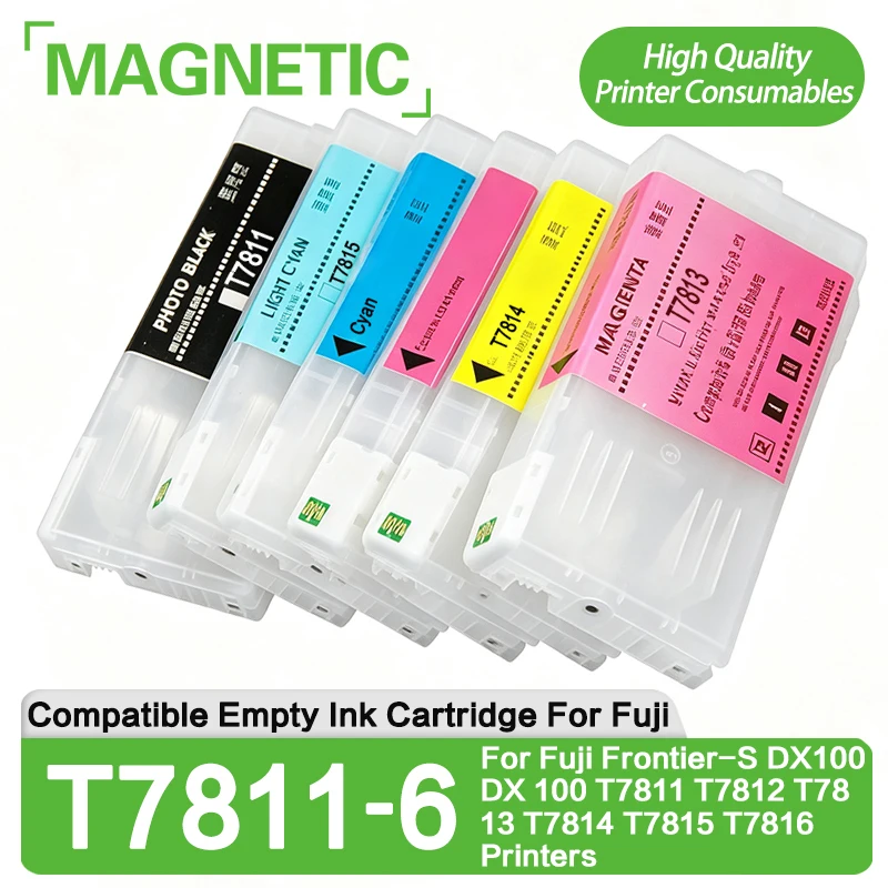 T7811 T7811-T7816 Compatible Empty Refillable Ink Cartridge With Disposable Chip For Fuji Frontier-S DX100 DX 100 Printer