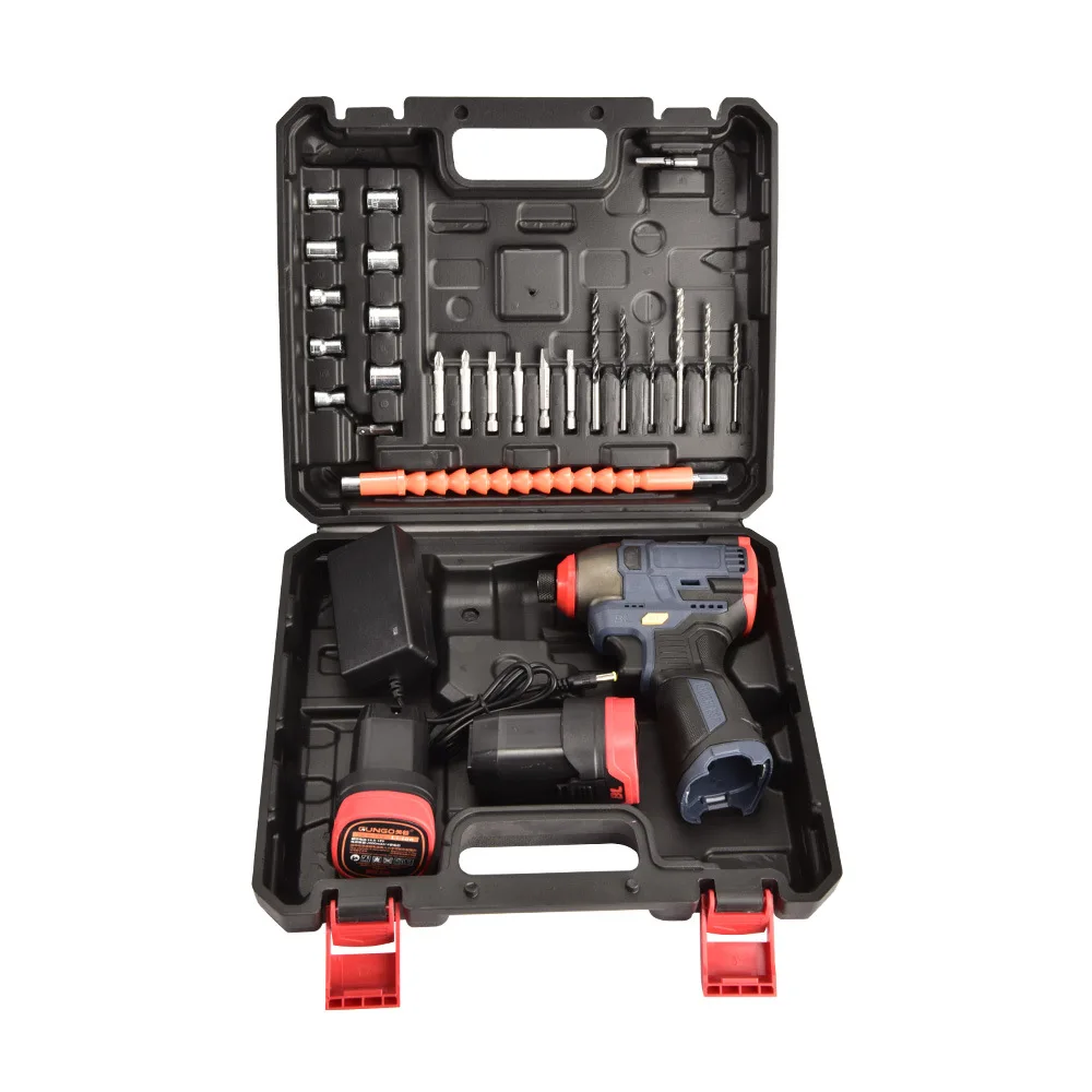 16.8V Brushless Cordless Impact Screwdriver Set with 3 Stage Torque, LED Light and Forward Reverse Switch for Home DIY Wood and