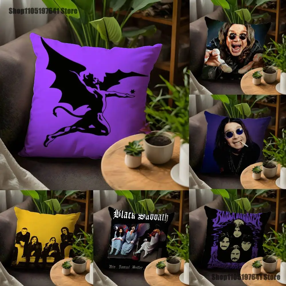 

B-Black S-Sabbath_S Of The Band Pillow Case For Sofa Decor Car Office Room Printing Cushion Cover Decorations and Protector