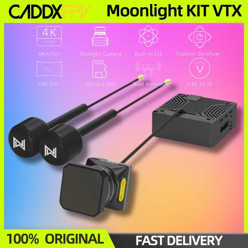 CADDX Avatar Moonlight KIT HD VTX 4K Camera Built-in EIS Support Gyroflow FOV 160° For FPV RC Freestyle Drone Quadcopter Plane