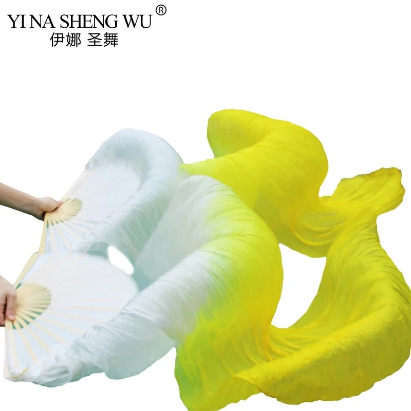 للجنسين الحرير الحقيقي/مقليد الحرير مراوح الرقص الشرقي 1 زوج اليسار + اليمين اليد أداء الرقص الشرقي المشجعين الرقص طويل الحرير المشجعين