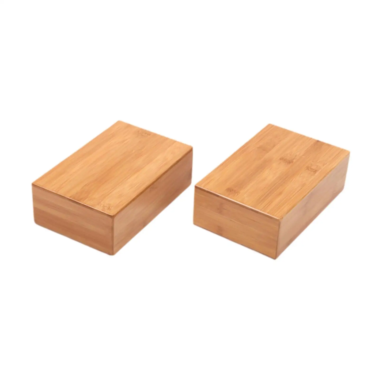 2 Pieces Bamboo Yoga Block Practical Balance Training Exercise Brick for Indoor Sports Pilates Stretching Toning Workout Fitness