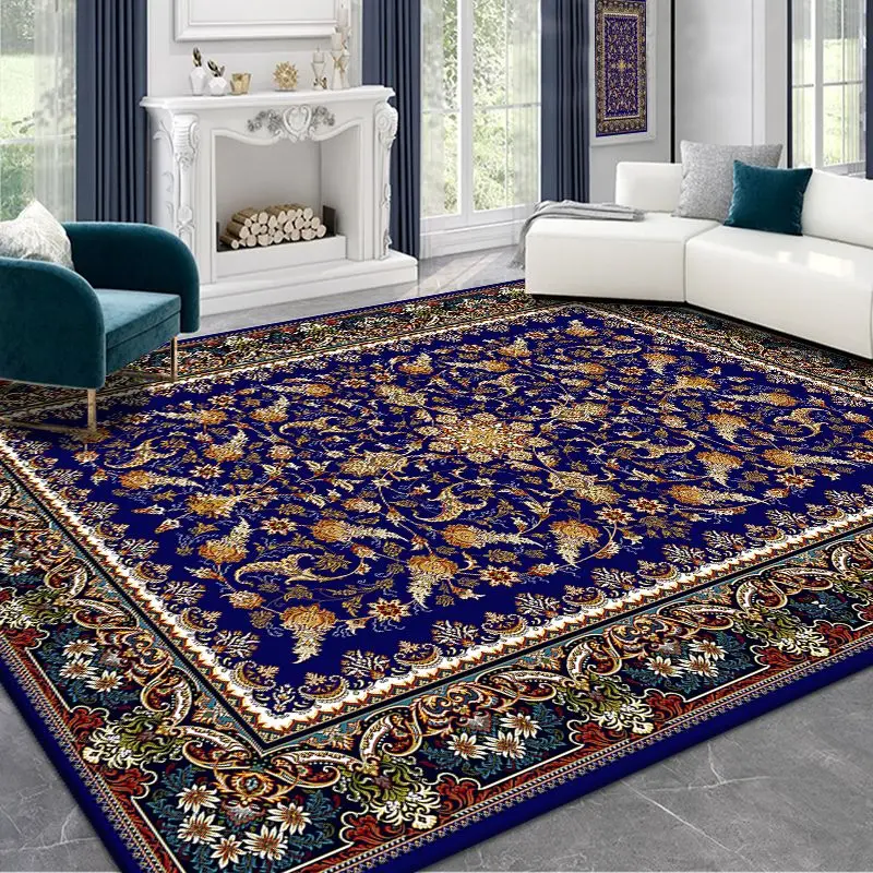 Persian Bohemian Area Rug Large,Carpets for Living Room Luxury Retro Bedroom Decoration Home Kid Play Non-slip Entrance Door Mat