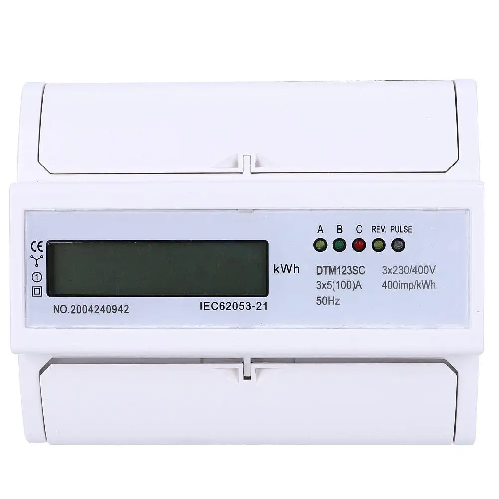 

3 Phase Digital Electric Power Meter AC 230/400V 5-100A Energy Saver LCD Display kWh Meter