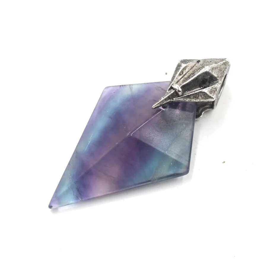 Wholesale Arrow Crystal Pendants Reiki Pendulum Silver Plated Natural Stone Charms Crystal Fashion Jewelry 10pcs